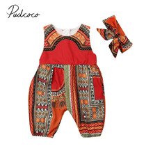 2019 Children Summer Clothing Infant Baby Girls Kids African Style Jumpsuit Clothes Toddler Playsuit Sleeveless Outfit 6M-5T 2024 - buy cheap
