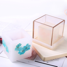Square Hollow Cube Plastic Clear Candle Making Moulds DIY Aromatherapy Candle Scented Candle Dried Flower Candle Craft Mold Tool 2024 - buy cheap