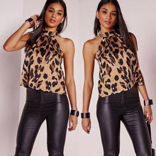 Leopard Women Halter Off Shoulder Tank Top Casual Blouse Vest O Neck T-Shirt Top S-2XL 2024 - buy cheap