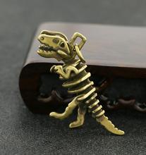 Collection Chinese Brass Carved Dinosaur Skeleton Model Car Key Pendant Exquisite Small Pendant Statue Gift 2024 - buy cheap