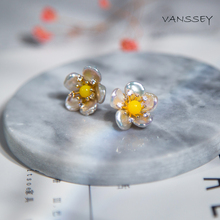 Vanssey-pendientes de flor de circón con perlas naturales barrocas, accesorios de boda para fiesta, Vintage, hechos a mano, 2018 2024 - compra barato