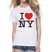 2018 Women New York T-shirt Summer Short Sleeve I Love NY Letter Printed Tshirt Casual O-neck New York T Shirt Female Cool Tops 2024 - buy cheap