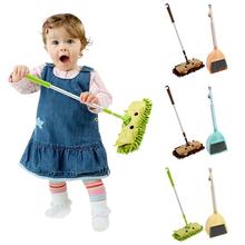 Child Mop Broom Dustpan Set Baby Mini Sweeping House Cleaning Toys Set Telescopic Tablet Drag Pretend Play 2024 - buy cheap