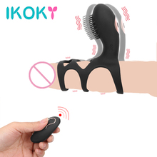 IKOKY Cock Rings Sex Toys for Men Couples Vibrating Penile Ring Delay Ejaculation Wireless Remote Control Vibrator Adult Product 2024 - buy cheap