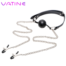 VATINE Nipple Stimulator Adult Games Sex Toys for Women Men Couple Oral Fixation with Nipple Clamp Open Mouth Ball Gag Flirting 2024 - buy cheap