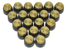 KAISH A Set of 20pcs Black w/ Gold Cap Guitar AMP Knobs Push On Knob fits For Marshall 2024 - buy cheap