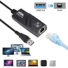 Новое поступление, сетевой адаптер USB 3,0 для Gigabit Ethernet RJ45 LAN (10/100/1000) Мбит/с для ПК, ноутбука Win 2024 - купить недорого