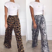 2019 Fashion Women Leopard Snakeskin Print Casual Wide Leg Long Pants Bohemian High Waist Chic Loose Ladies Trousers Female New 2024 - buy cheap