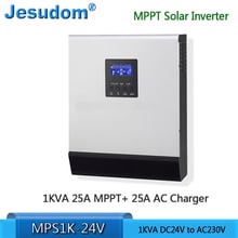 Mppt Hybrid Inverter 1000VA 800W 24VDC to 230VAC 50/60HZ Solar Power Inverter With Built-in 25A Solar Charge Controller 2024 - buy cheap