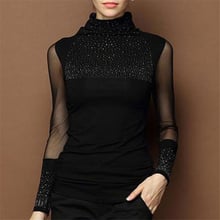 Ladies Blouses Women Long Sleeve Shirts Slim Fitness Turtleneck Blouse Casual Womens Tops And Blouses Women Blouse Shirt Tops 2024 - buy cheap