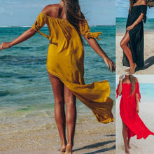 2019 Women Summer Beachwear Off Shoulder Long Dress Maxi Dress Evening Party Sundress 2024 - buy cheap