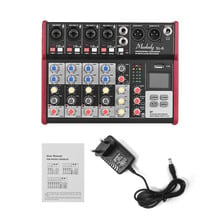 Muslady SL-6 6-Channel Mixing Console Mixer 2-band EQ Built-in 48V Phantom Power Supports BT Connection MP3 Player for Karaoke 2024 - buy cheap