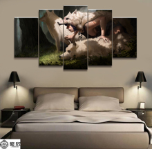 5 painéis mononoke hime filme de animação tela impressa quadro sala de estar jogo parede figura decoração funciona poster tela atacado 2024 - compre barato