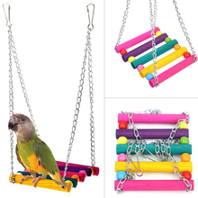 Juguetes De columpio para pájaros, perchas para periquitos, jaula colgante para Conures, loros, periquitos, cacatúas, guacamayos, pinchos (coloridos) 2024 - compra barato