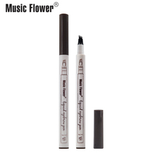 Music Flower 3 Colors Eyebrow Tattoo Pen Waterproof Fork Tip Eyebrow Pencil Microblading Long Lasting Makeup Pen 4 Head TSLM2 2024 - buy cheap