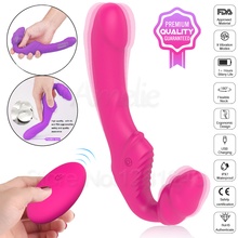 Consolador sin tirantes para mujer vibradores con Control remoto, punto G, estimulador de clítoris, doble vibración, juguetes sexuales para mujer 2024 - compra barato