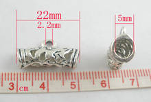 DoreenBeads 20 PCs Silver Color Flower Bails Beads Fit European Charm 22x7mm (B03683), yiwu 2024 - buy cheap