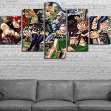 New 5 Piece Canvas Art Fairy Tail Anime Poster Modern Decorative Paintings on Canvas Wall Art for Home Decorations Wall Decor 2024 - buy cheap