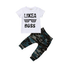 0-3Y Toddler Baby Boys Hip Hop Tops T-shirt Camo Pants Outfits Set Clothes 2024 - buy cheap