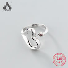 Joyería ajustable con corazón hueco para mujer, Plata de Ley 925, diseño de Corea, Simple, a la moda 2024 - compra barato