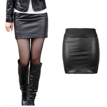 Hot New Women Ladies Sexy High Waist Bodycon Faux Leather Wet Look Black Mini Skirt 2024 - buy cheap