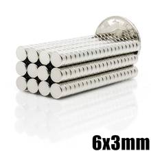 100pcs Neodymium magnet 6x3 Rare Earth small super Strong Round permanent 6*3mm fridge Electromagnet NdFeB nickle magnetic DISC 2024 - buy cheap
