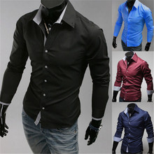 New Fashion Men's Luxury Stylish Casual Dress Shirts Long Sleeve Slim Fit Shirt Men Slim Casual Shirt 2024 - buy cheap