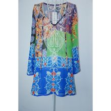 Vestido corto informal de verano con cuello en V para mujer, traje de baño, ropa de playa, moda de moda 2024 - compra barato