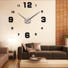 New Modern Design Rushed Quartz Clocks Fashion Watches Mirror Sticker Diy Living Room Decor New Arrival 3d Real Big Wall Clock 2024 - buy cheap