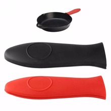 Non-Slip Silicone Handle Holder Cookware Parts Potholder Cast Iron Skillet Grip Sleeve Cover Pots Pans Handle Parts 2024 - buy cheap