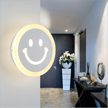 Modern Acrylic Led Wall lamps 220V 7W/12W Smile Face Bathroom Mirror Lamp kid Bedroom Bedside Lamp Led Wall Lights Home Lighting 2024 - buy cheap