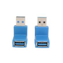 USB 3,0 адаптер «Папа-мама» L форма 90 градусов правый угол супер скорость передачи данных зарядный разъем конвертер 2024 - купить недорого