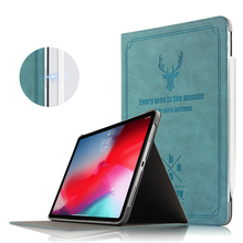 Capa protetora para apple ipad pro 12.9, 2018, couro sintético, suporte, ipad pro 2018, novo, 12.9 polegadas, tablet a1876 2024 - compre barato