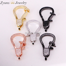 5PCS ZYZ325-0123 Large Lobster Clasp, Micro Pave CZ Lobster Clasps, CZ Cubic Zirconia, Jewerly Clasps 2024 - buy cheap