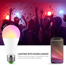Smart E27 RGB Bluetooth Speaker LED Bulb Light 15W Music Playing Wireless RGBW lamp Color Change Dimmable APP Voice Control bulb 2024 - buy cheap