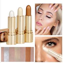 3 Colors Face Highlighter Powder Stick Palette Foundation Bronzer Powder Iluminador Maquillaje Shimmer Skin Highlighting Make Up 2024 - buy cheap