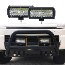 Barra de iluminação led, combo, 7 lâmpadas, 120w, para dirigir em offroad, barco, carro, trator, caminhão, 4x4, suv, atv, 12v, 24v 2024 - compre barato