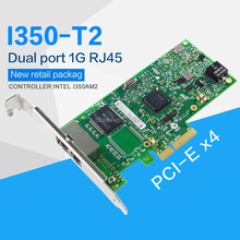 FANMI I350-T2 PCI-E 4X сервер двойной порт RJ45 Gigabit Ethernet LAN Intel i350AM2 1G сетевая карта 2024 - купить недорого