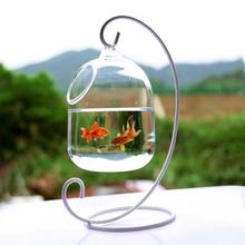 Inovativo claro 15cm altura pendurado vidro aquário bacia tanque de peixes vaso planta flor com 23cm/9.06in altura rack fishbowls 2024 - compre barato