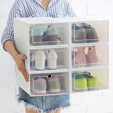 Caja de almacenamiento de zapatos ecológica, caja de plástico transparente rectangular, organizador de zapatos, cajón grueso, 3 uds. 2024 - compra barato