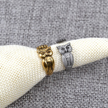 Сова регулируемые Ретро Серебряный Цвет кольца для Для женщин корейской моды Шарм вечерние кольцо в виде совы для женщин Подарки для кольцо женское бижутерия 2019 2024 - купить недорого