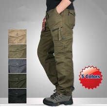 Men's Multi-pockets Straight Overalls Spring Autumn Outdoor Hiking Sports Camping Loose Cotton Wearproof Military Cargo Pants 2024 - buy cheap