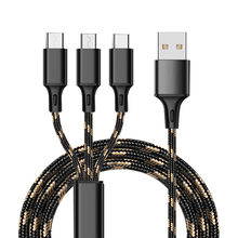 USB кабель для iPhone X XS 8 7 6 быстрой зарядки 3 в 1 Нейлон Micro USB кабель для samsung S9 S8 Android Тип с мобильного телефона Зарядное устройство 2024 - купить недорого