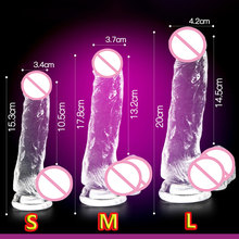 CPWD Jelly реалистичный фаллоимитатор мягкий мужской искусственный пенис кристалл реалистичные секс-игрушки для женщин 3 цвета 3 размера присоска член 2024 - купить недорого