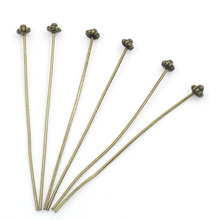 Lovely Head Pins Findings Antique Bronze 52mm long, 0.7mm(21 gauge),30PCs (B25393) 2024 - buy cheap