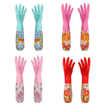 Резиновые латексные перчатки для мытья посуды, толстые теплые длинные перчатки, домашний кухонный инструмент 2024 - купить недорого