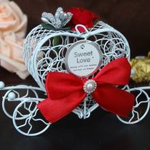Candy box gift organizer romantic carriage candy chocolate box bride bridesmaid wedding flowers party gifts Red 2024 - buy cheap
