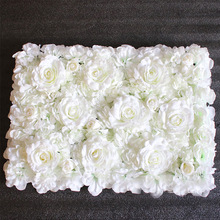 10 unids/lote boda decorativa Artificial blanco flores de rosas de seda corredor boda 3D Pared de flores Fondo etapa decoración 40x60cm 2024 - compra barato