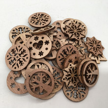 50pcs Round Shape Wooden Pieces Blank Wood Slices To Paint for DIY Art Craft Scrapbooking Embellishments 30mm (Mixed Pattern) 2024 - buy cheap