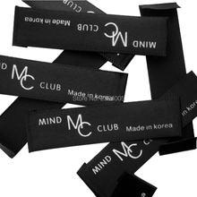 Free shipping custom clothing screen printing black satin label printed with white text/garment printed tag 2000 pcs a lot 2024 - buy cheap